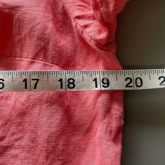 Tommy Bahama 100% Linen Tunic Embroidered V-Neck Salmon Size Small Petite - Picture 10 of 11